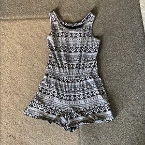 black and white, patterned romper